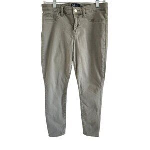 Gap Jean's Skinny Leg Jeggings Army Green Women's Size 6